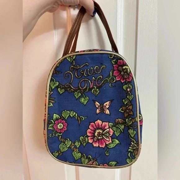 Sakroots Lunch Bag Thermal 9" x 4" x 7" Floral "True Love" Peace Insulated - Picture 14 of 14